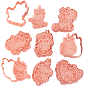 Emporte pièce en forme de licorne (lot de 8)