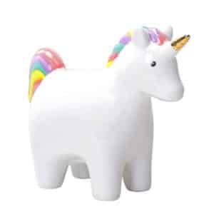 Tirelire en forme de licorne blanche
