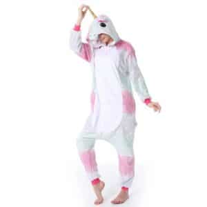 Pyjama licorne femme rose et blanc
