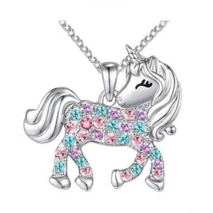 Collier argent licorne​ avec pierres