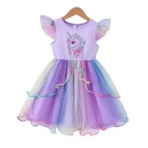 Robe licorne enfant​ violet en tulle