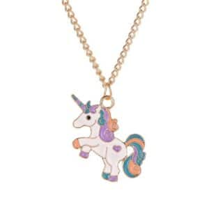 Collier licorne fille​ blanc