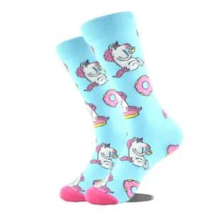 Chaussettes running licorne​ montantes bleues