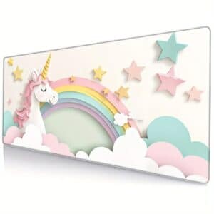 Tapis de souris XXL licorne​ arc en ciel
