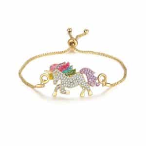 Bracelet doré licorne​ femme