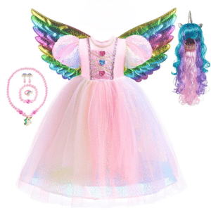 Déguisement carnaval licorne rose pastel