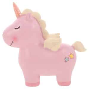 Tirelire licorne rose résine