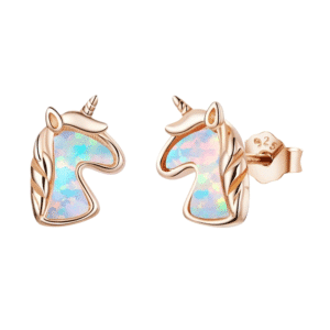 Boucle oreille licorne femme dorée