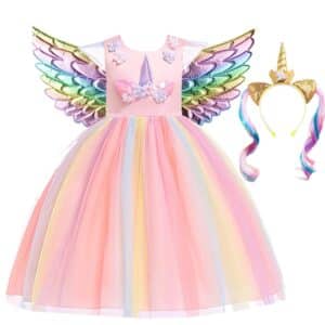 Robe licorne déguisement fille rose