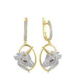 Boucle d'oreilles tête de licorne plaqué or