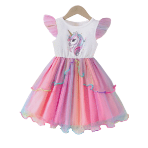 Robe licorne enfant​ rose en tulle