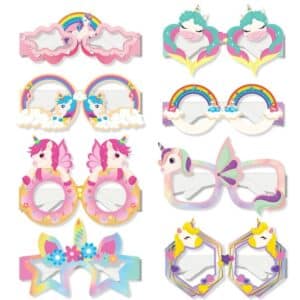 Lunettes fantaisie licorne en carton (lot de 8)