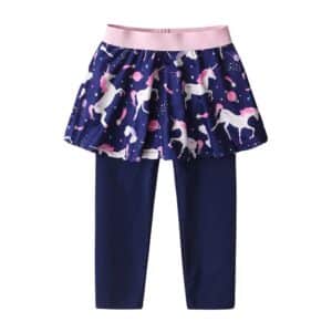 Legging avec jupette licorne fille