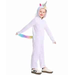 Costume licorne enfant blanc avec capuche