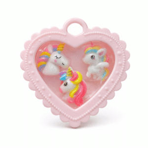Bague enfant fille rose licorne​ (lot de 3)