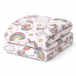Plaid licorne tout doux arc en ciel