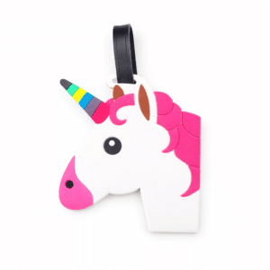 Etiquette valise licorne