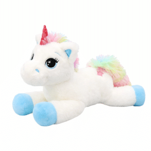 Doudou licorne bleu et blanc