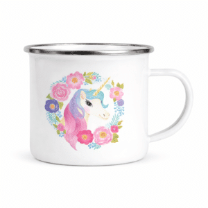 Tasse blanche avec licorne