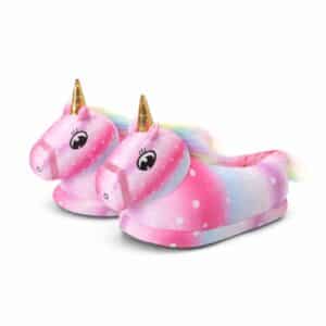 Chausson en forme de licorne rose