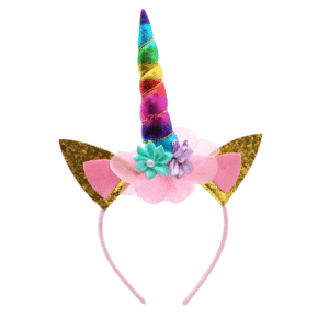 Serre tete licorne adulte corne arc en ciel relief