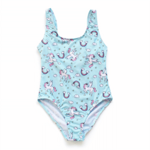 Maillot de bain enfant licorne bleu