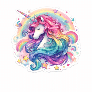 Sticker licorne chambre​ rond