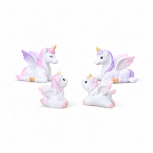 Petite figurine licorne résine​ (lot de 4)