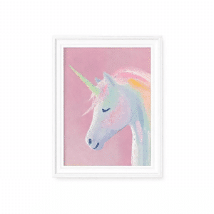 Petite affiche tête de licorne