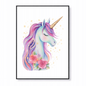 Affiche licorne enfant​ aquarelle