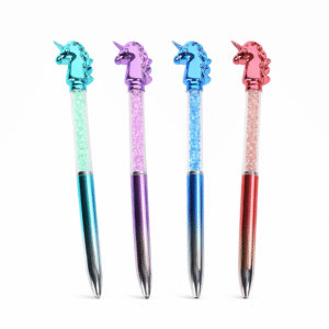 Stylo avec tête de licorne (lot de 4)