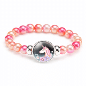 Bracelet fille motif licorne grosses perles