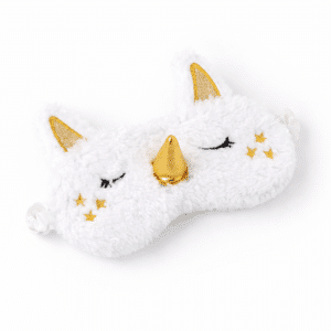 Masque de sommeil licorne blanc et doré