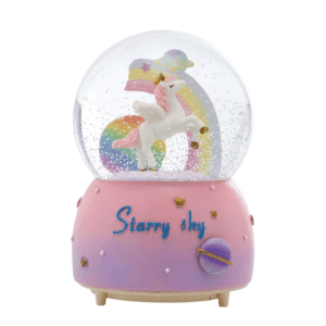 Boule à neige licorne