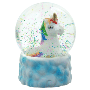 Petite boule de neige avec licorne​ bleue