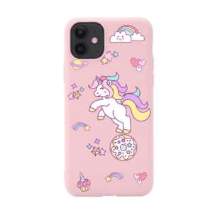 Coque Iphone 11 et 12 motif licorne rose