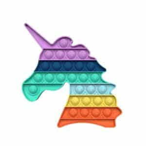 Pop it tête de licorne colorée