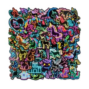 Autocollant licorne style néon
