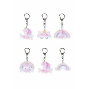 Porte clef acrylique licorne arc en ciel