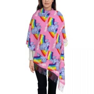 Châle licorne rose femme